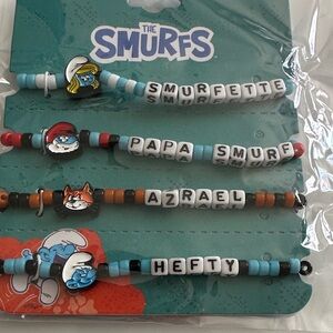 The Smurfs Kids Bracelet Set - Blue, Red, Brown, Black